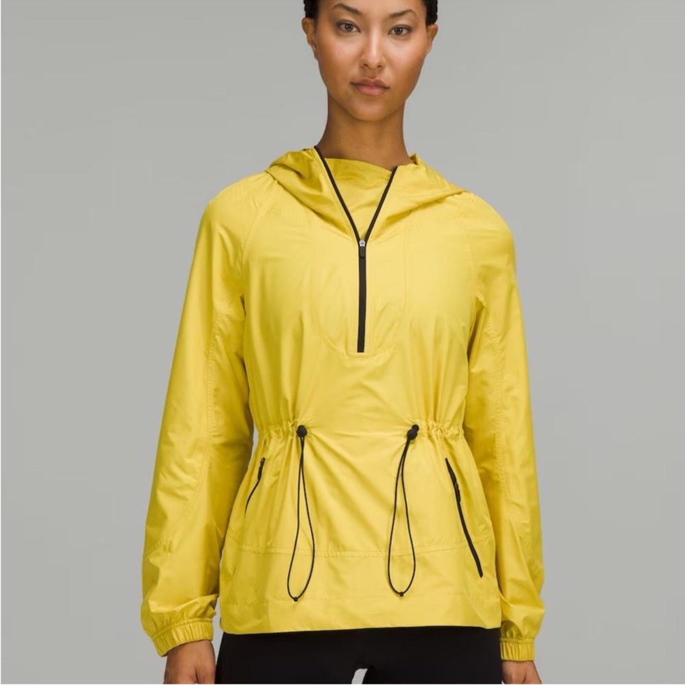 NWT Lululemon cinch-waist 1/2 zip run jacket size 6 yellow